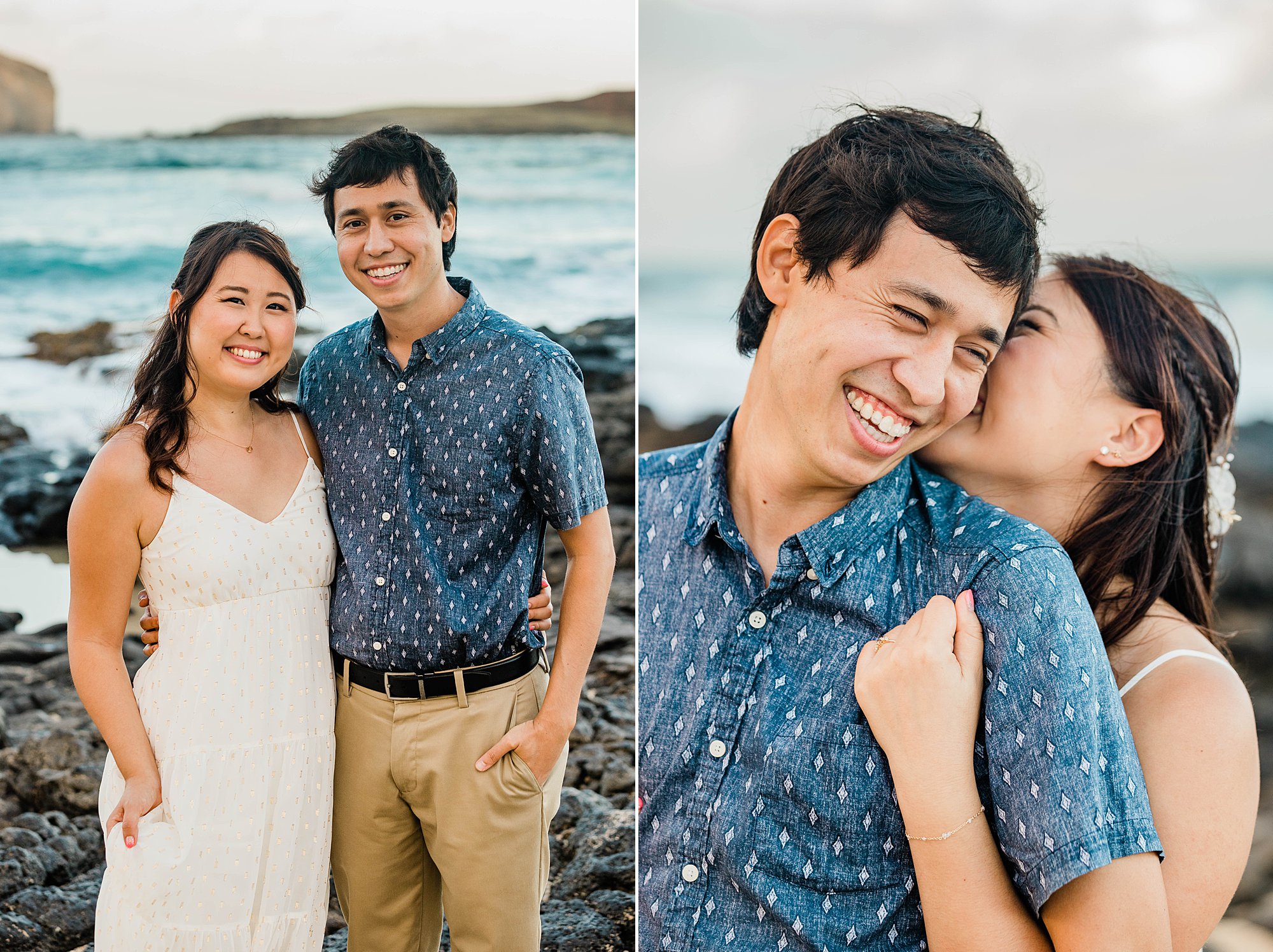 honolulu engagements with couple at the beach