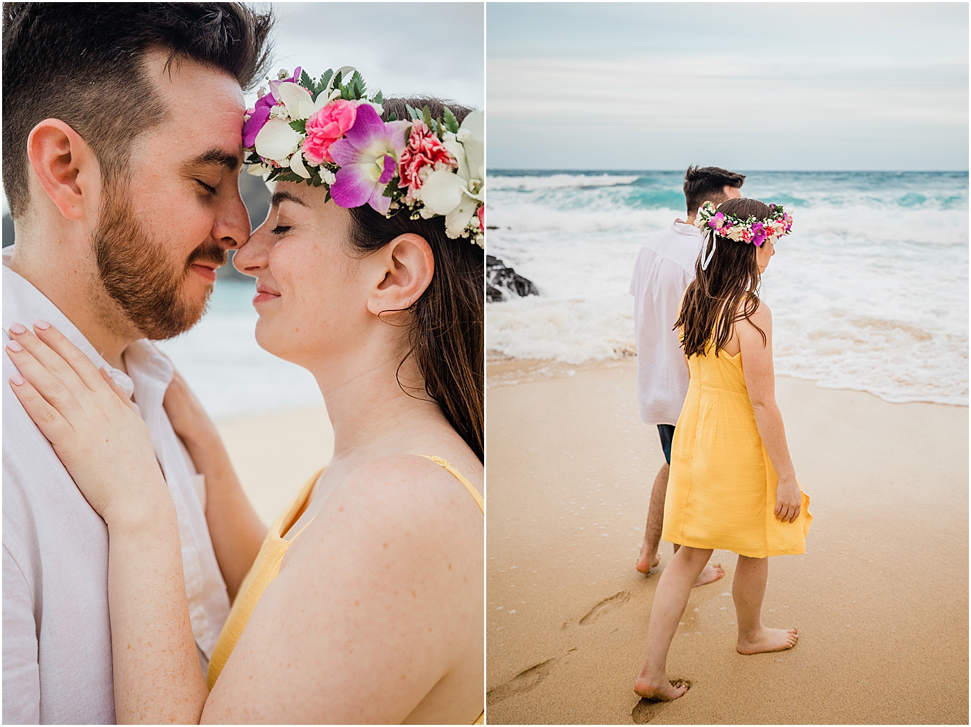 Newlywed photoshoot for honeymoon in hawaii