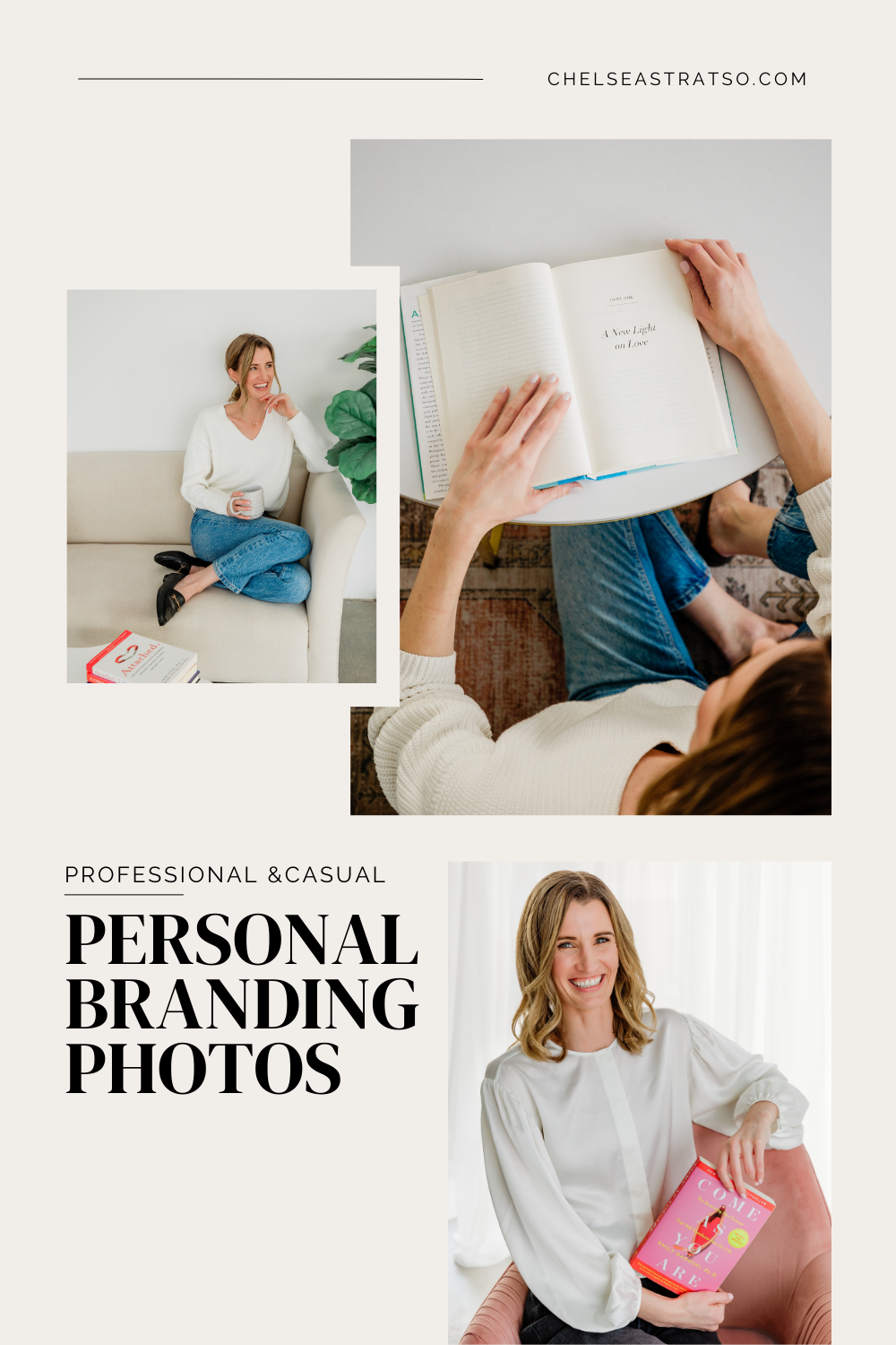 Pinterest pin for professional and casual la personal branding photos.