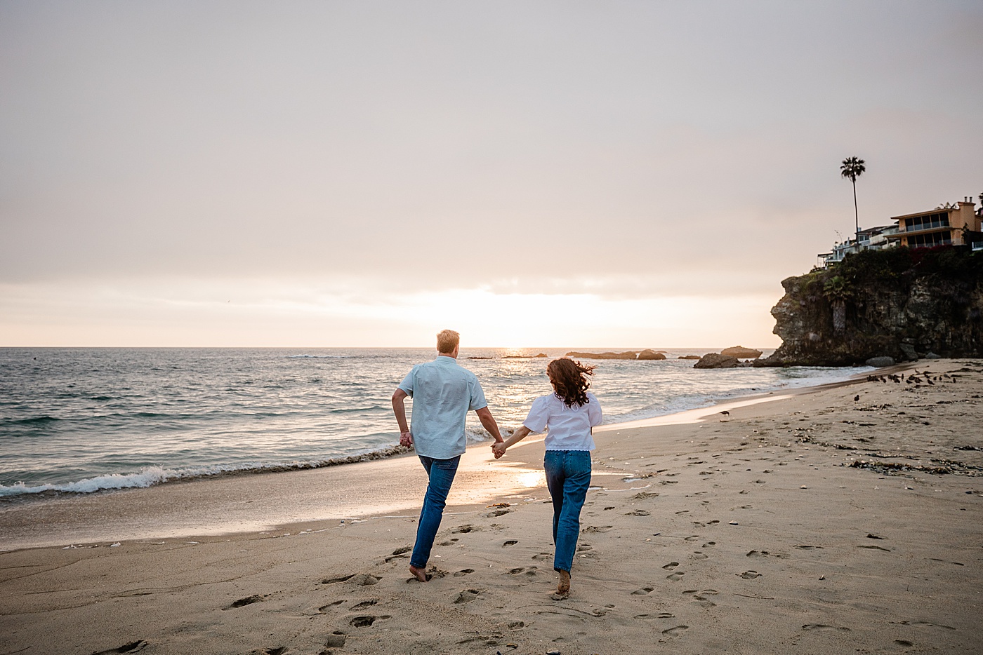 Laguna beach engagement photos at Thousand Steps Beach.