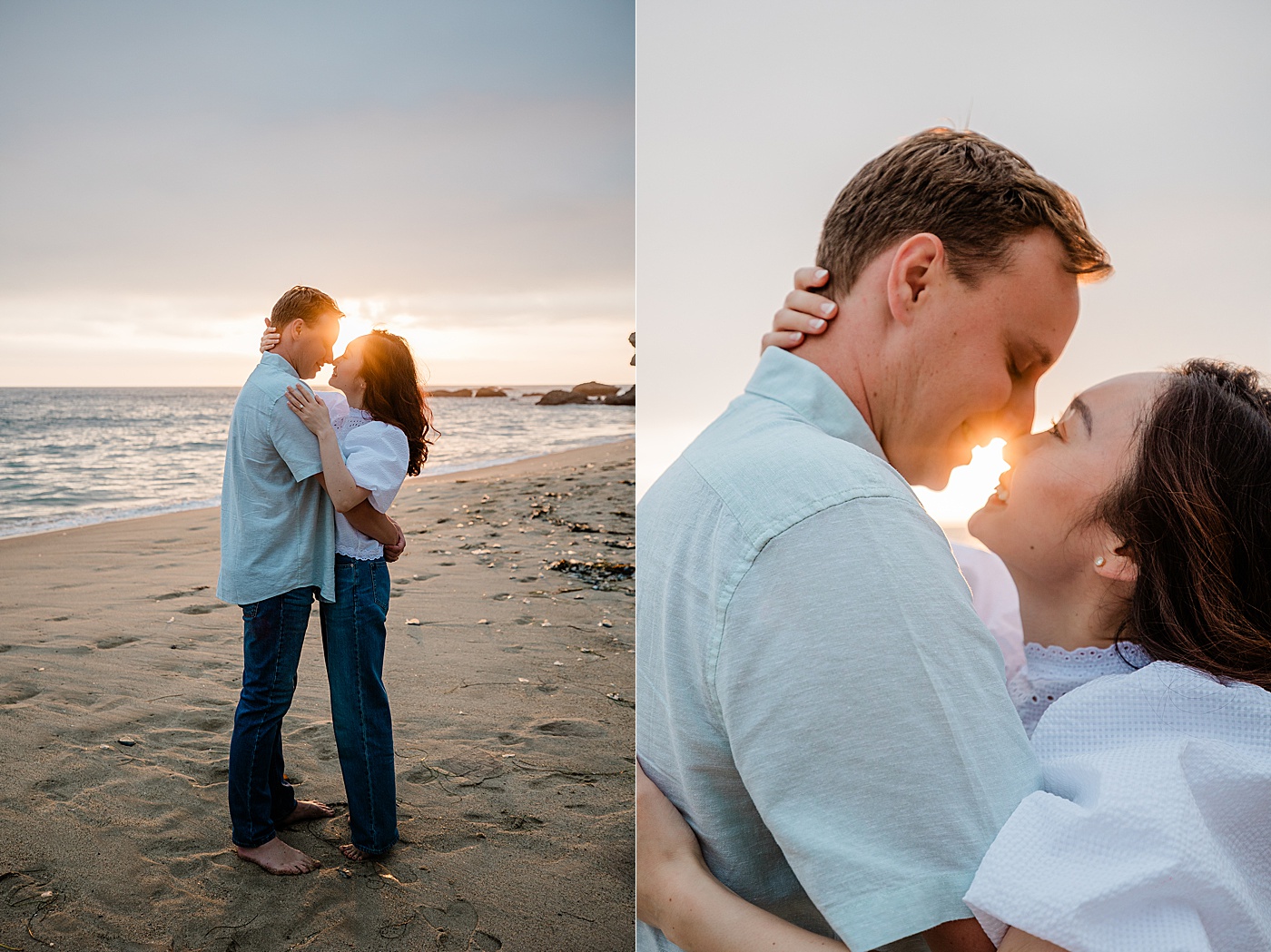 Laguna beach engagement photos at Thousand Steps Beach.