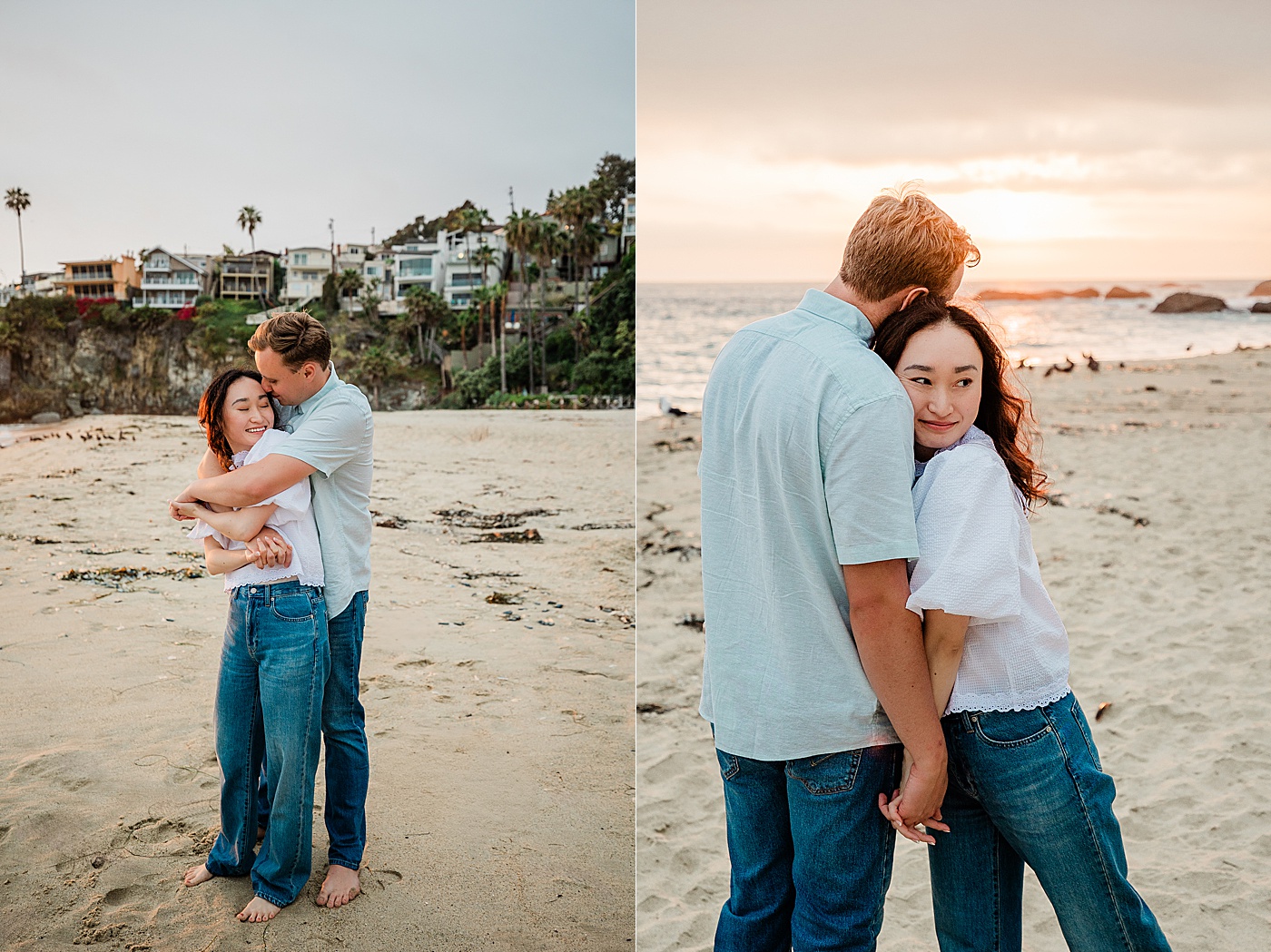 Laguna beach engagement photos at Thousand Steps Beach.