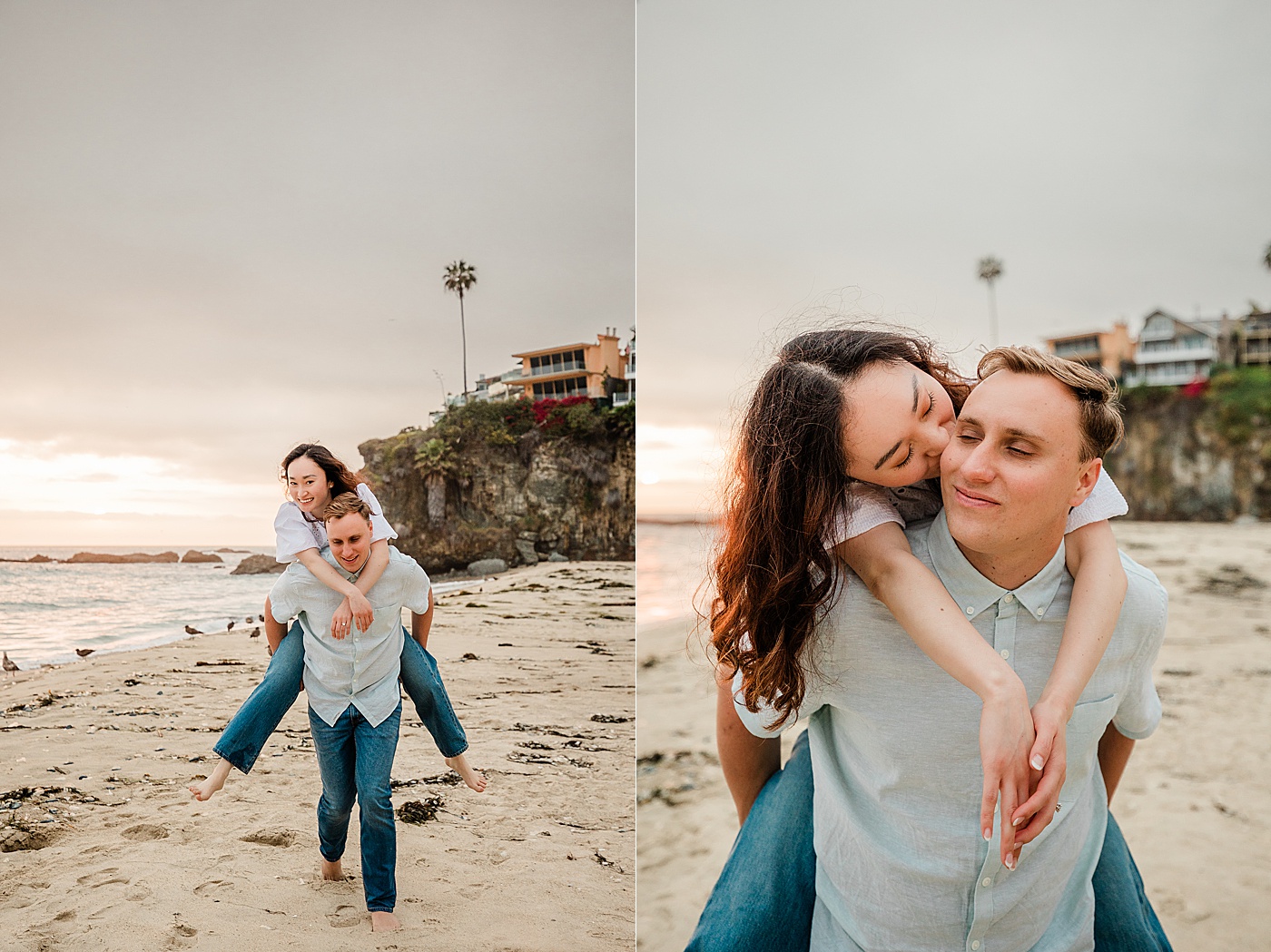 Laguna beach engagement photos at Thousand Steps Beach.