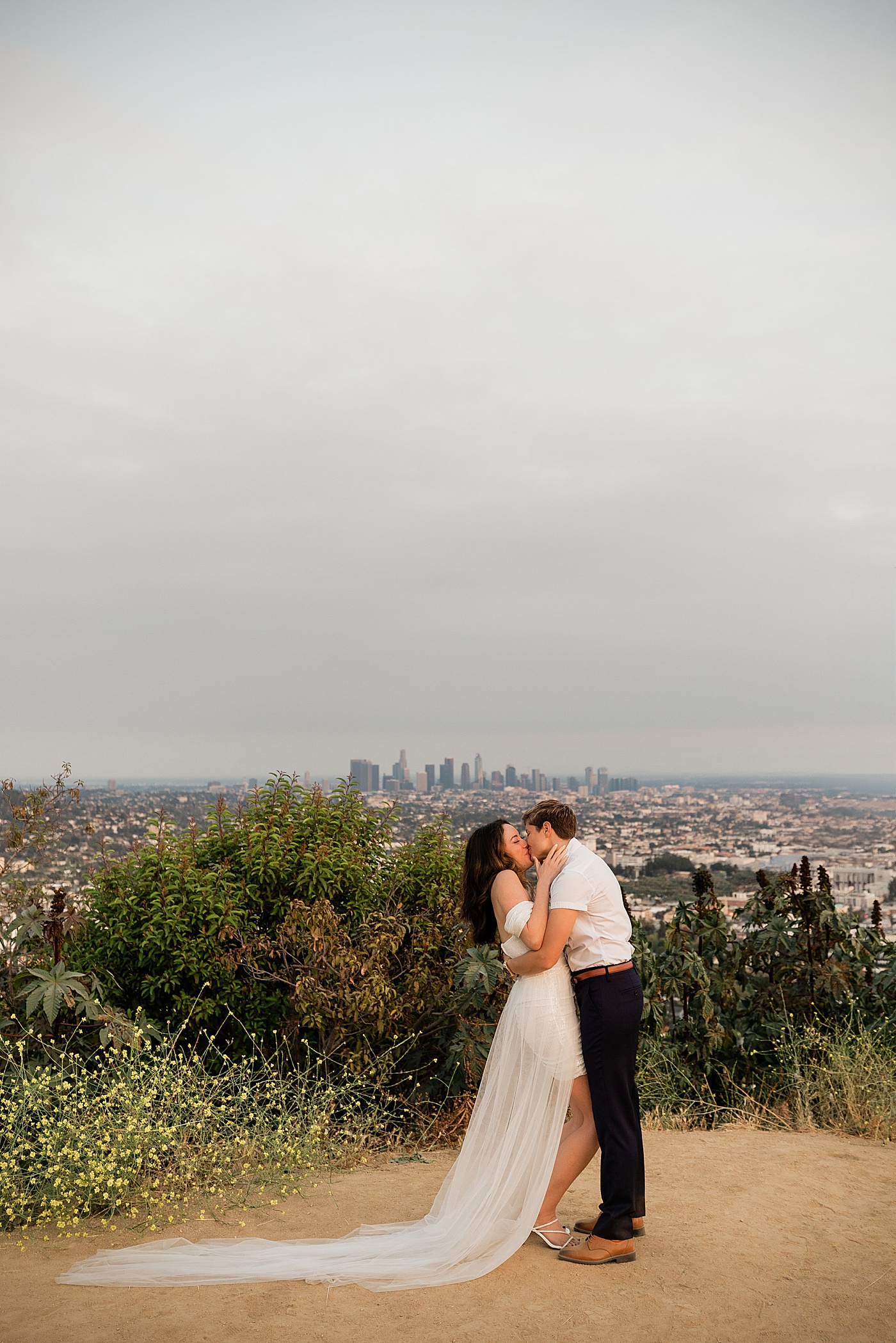 Elopement ceremony at the Griffith Observatory in LA.