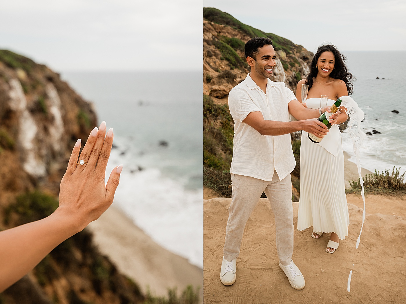 Cliff side Point Dume proposal in Malibu.