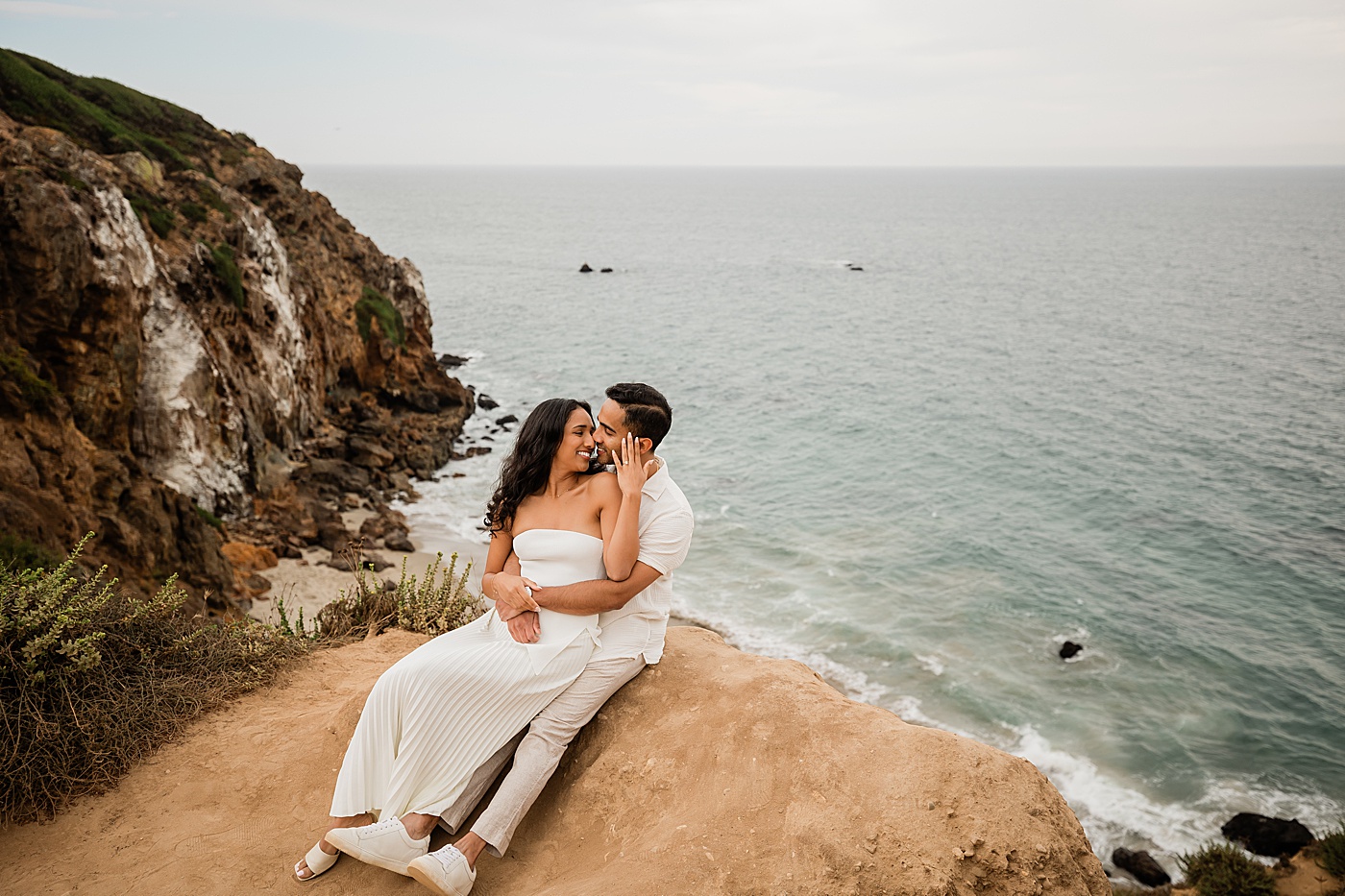 Cliff side Point Dume proposal in Malibu.