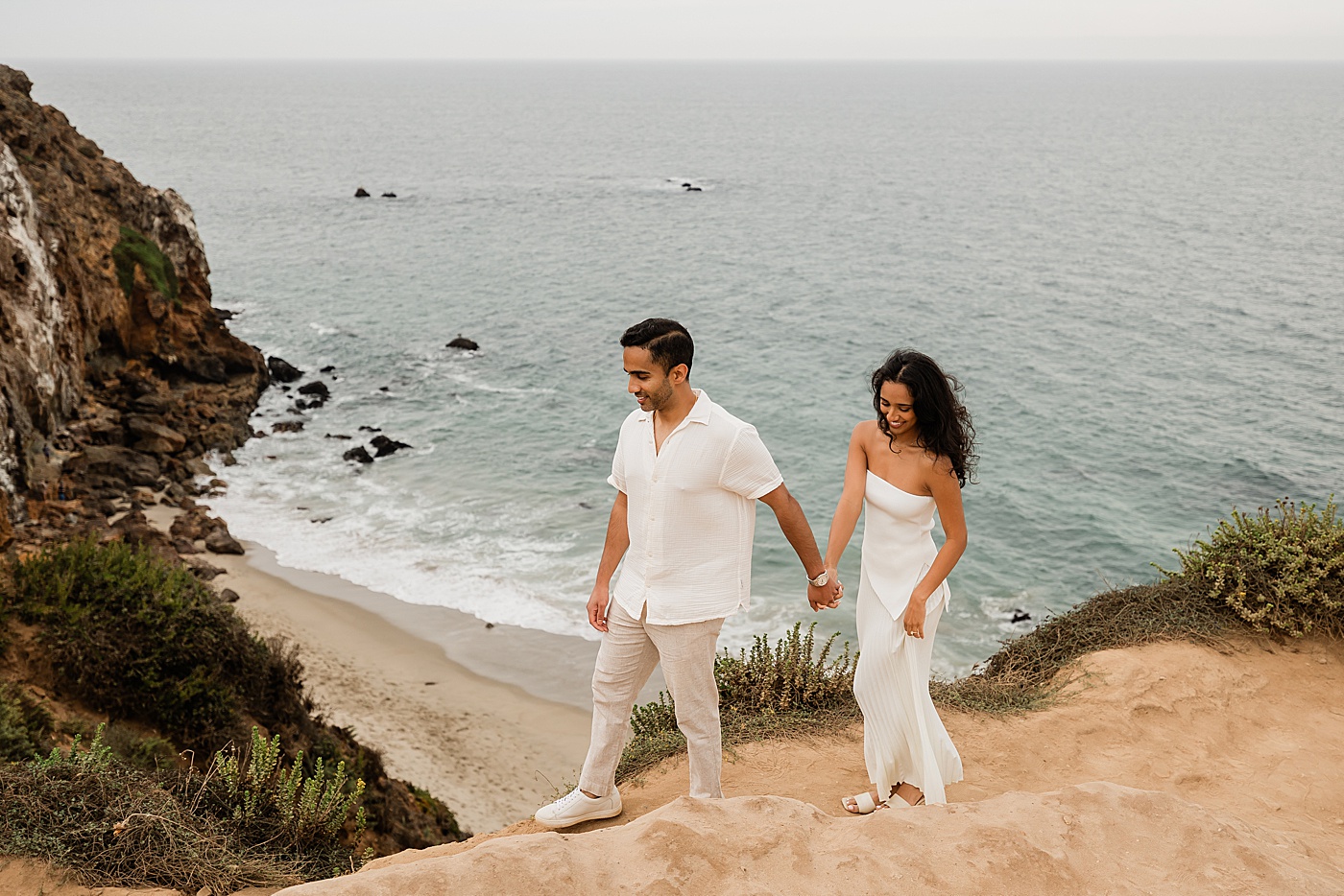 Cliff side Point Dume proposal in Malibu.