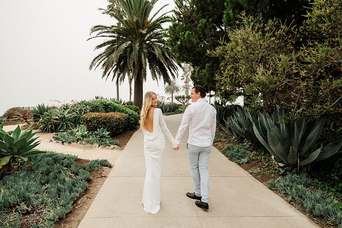 Bride and groom SoCal beach elopement.