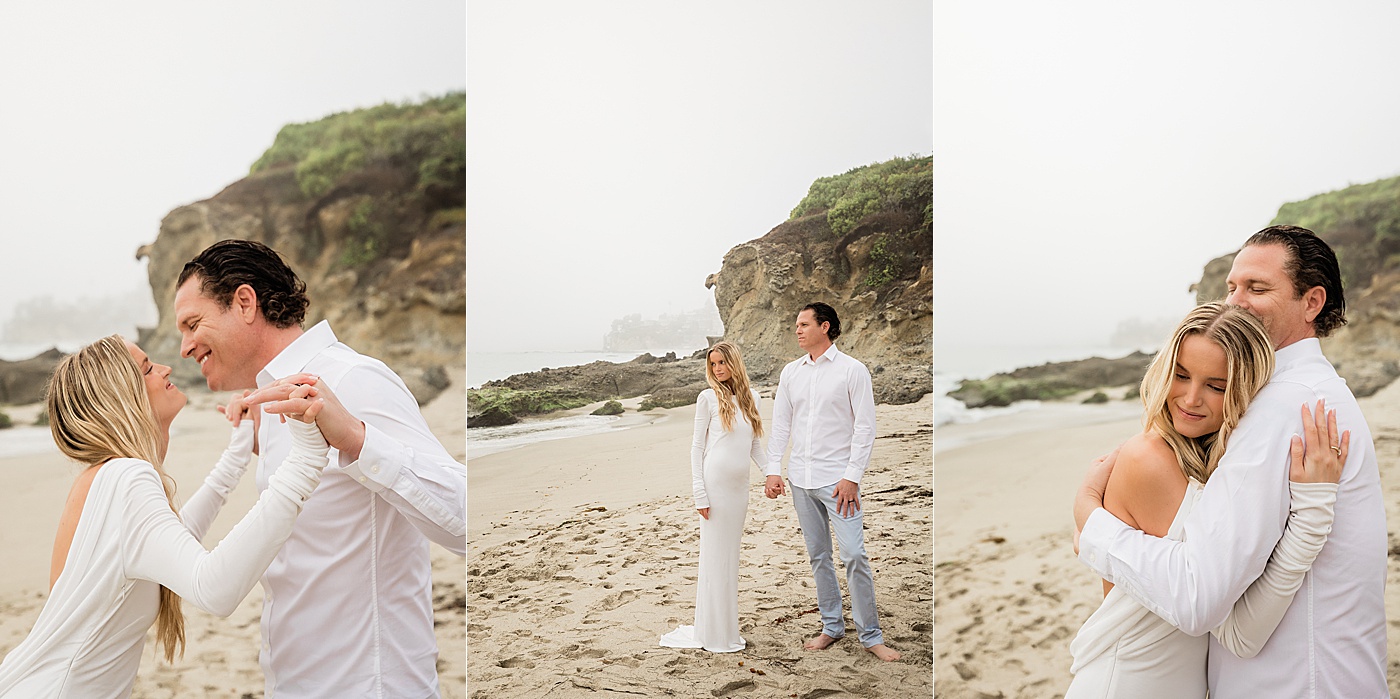 Bride and groom SoCal beach elopement.