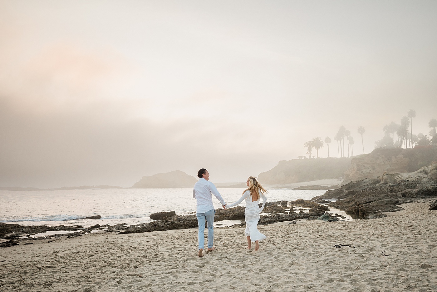 Bride and groom SoCal beach elopement.