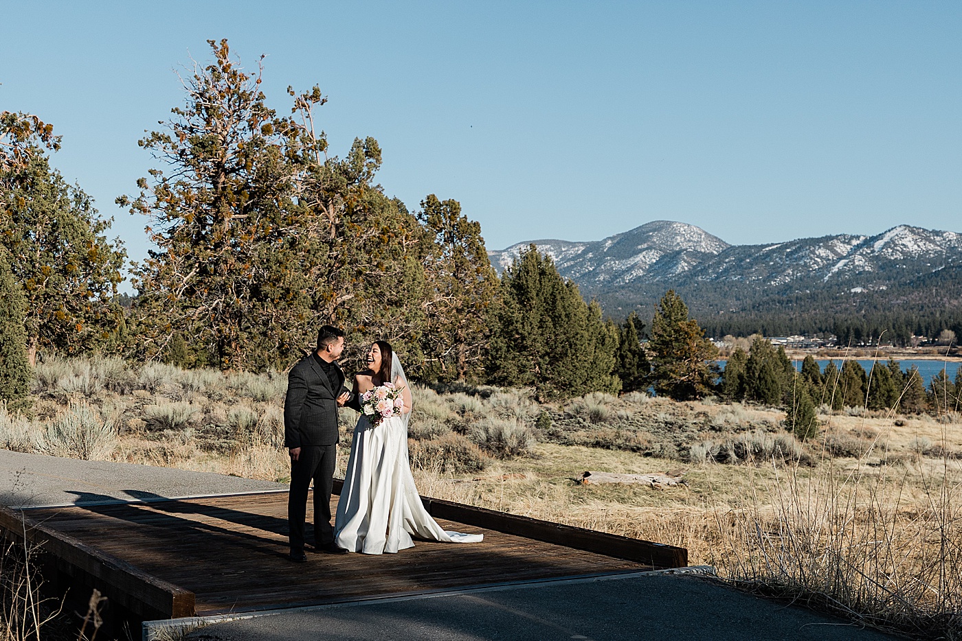 Winter elopement at Big Bear Lake.