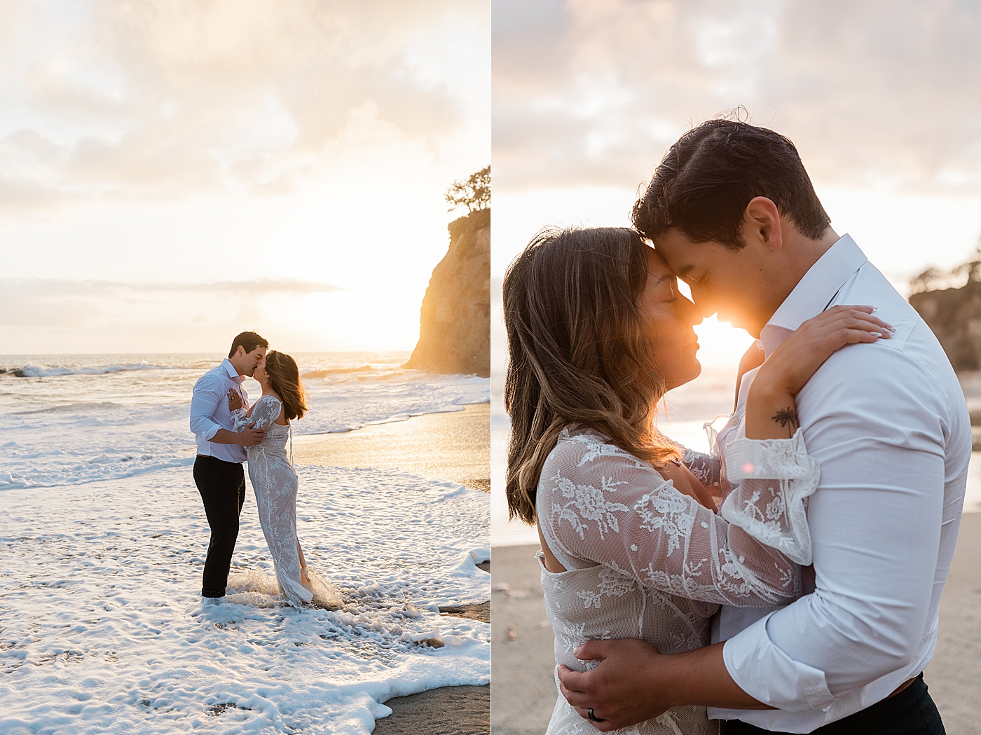 Bride and groom elopement in Laguna Beach.