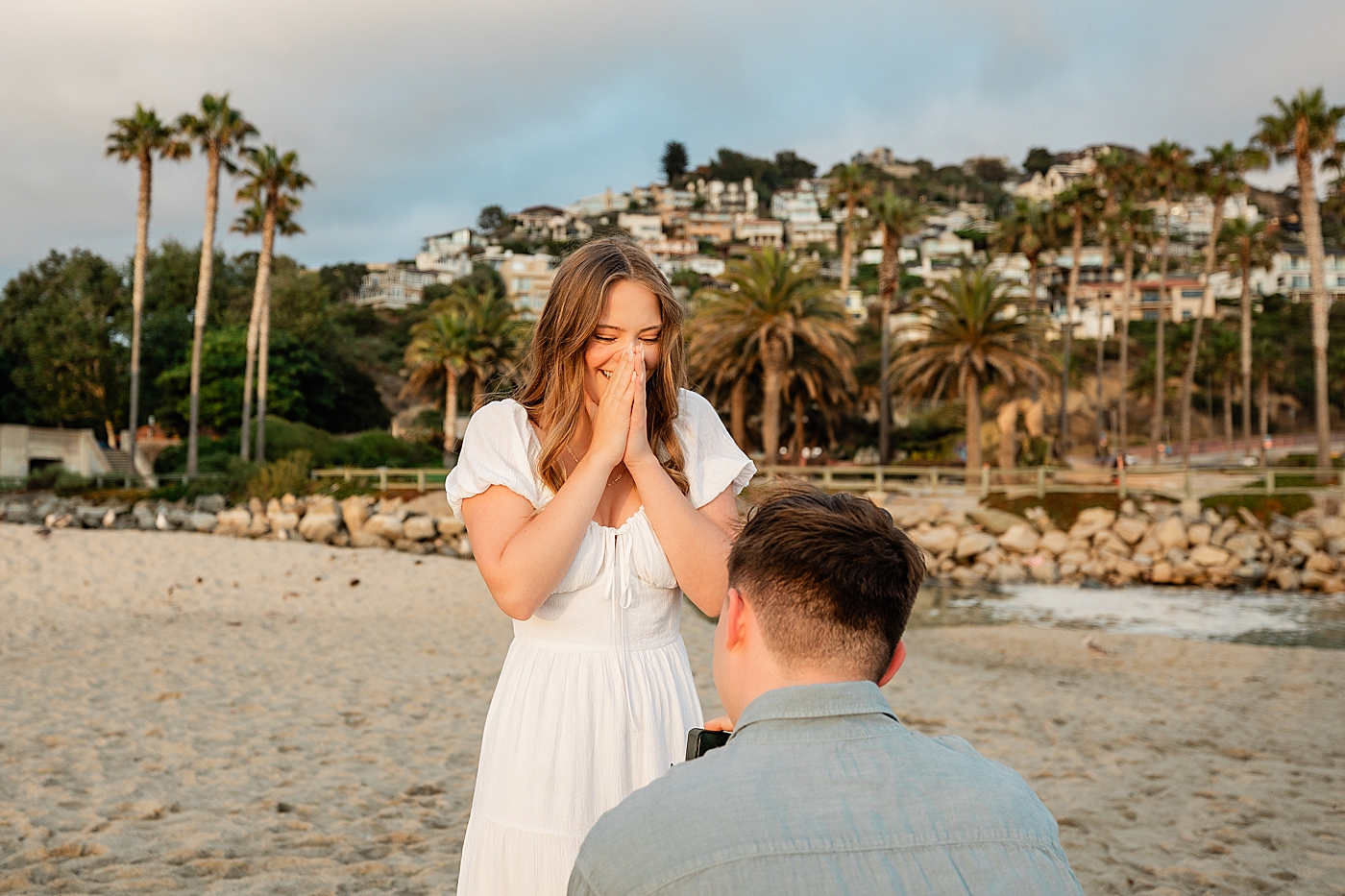 OC proposal photographer couple's beach session.