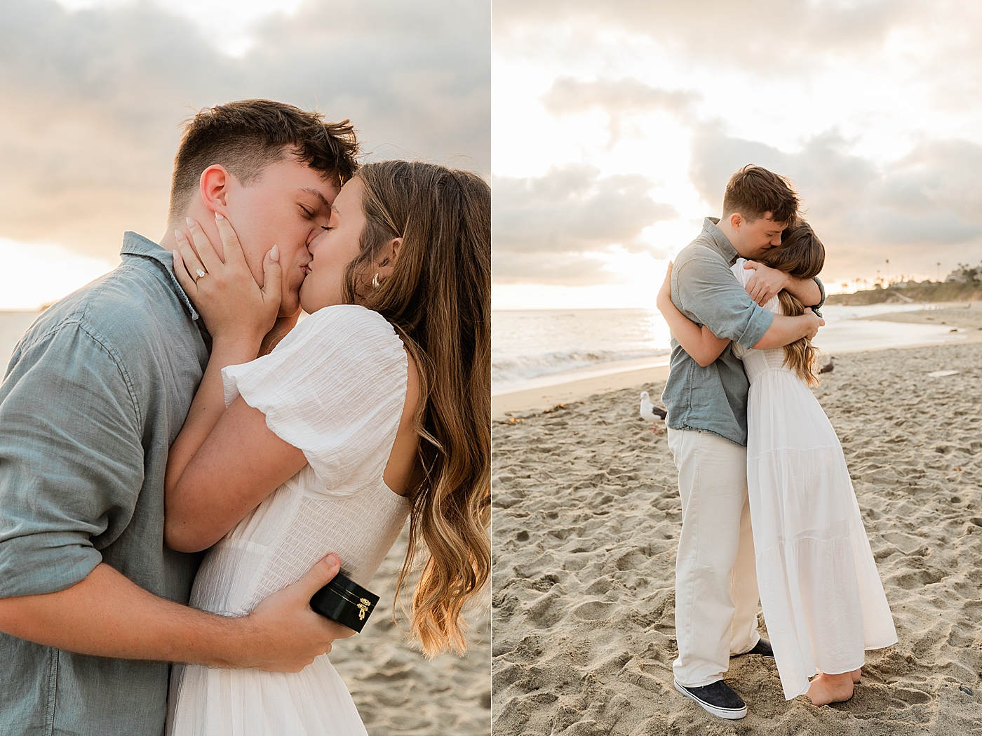 OC proposal photographer couple's beach session.