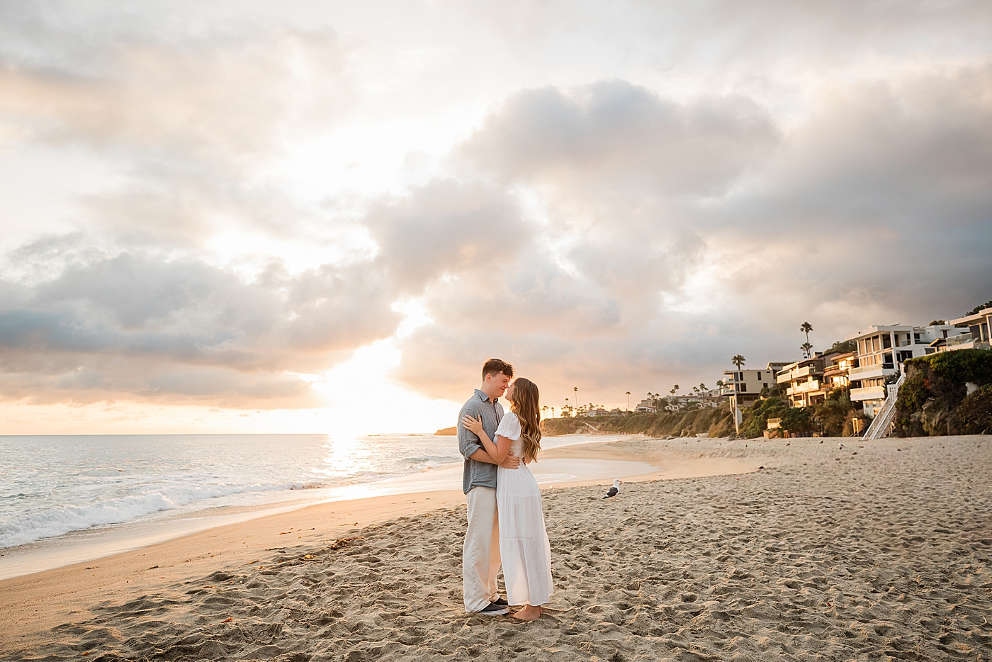 OC proposal photographer couple's beach session.