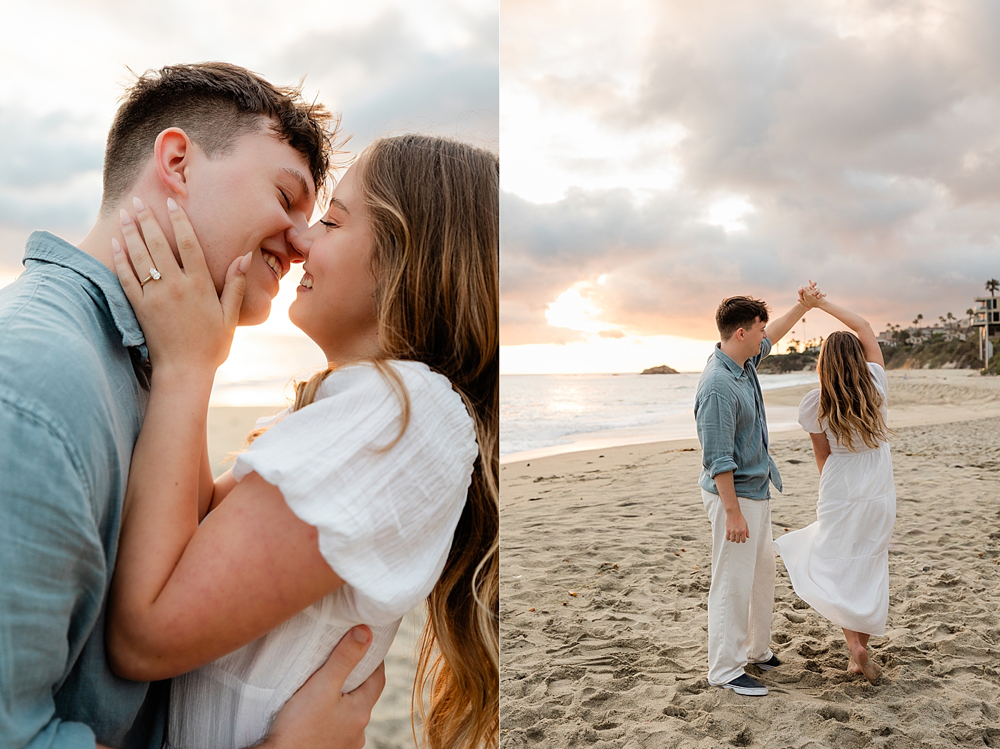 OC proposal photographer couple's beach session.