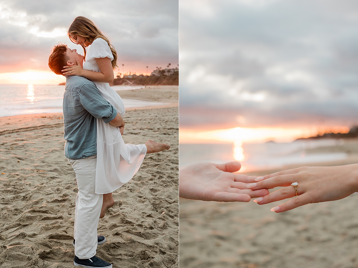 OC proposal photographer couple's beach session.