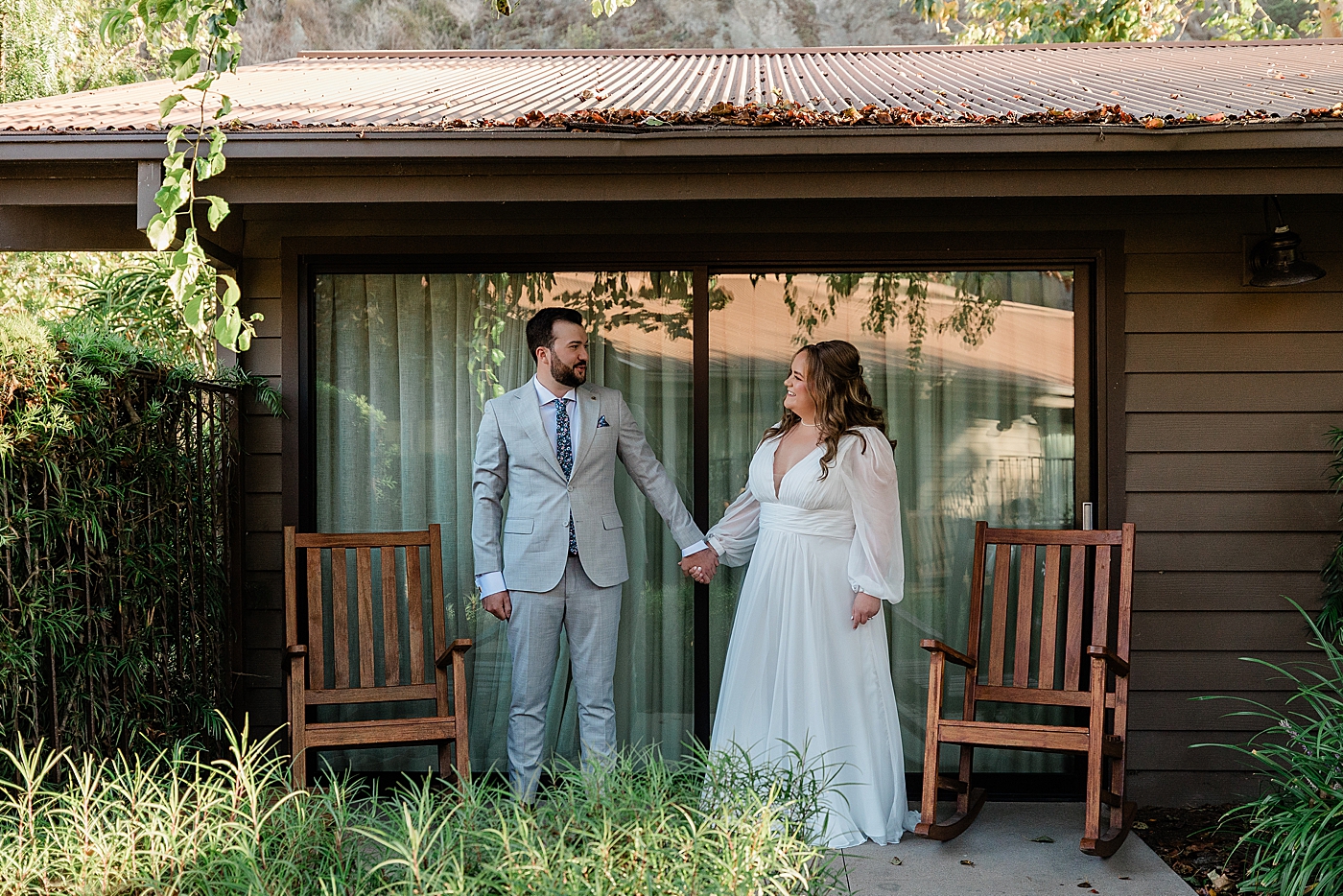 Bride and groom share their "first look" at The Ranch in Laguna Beach.