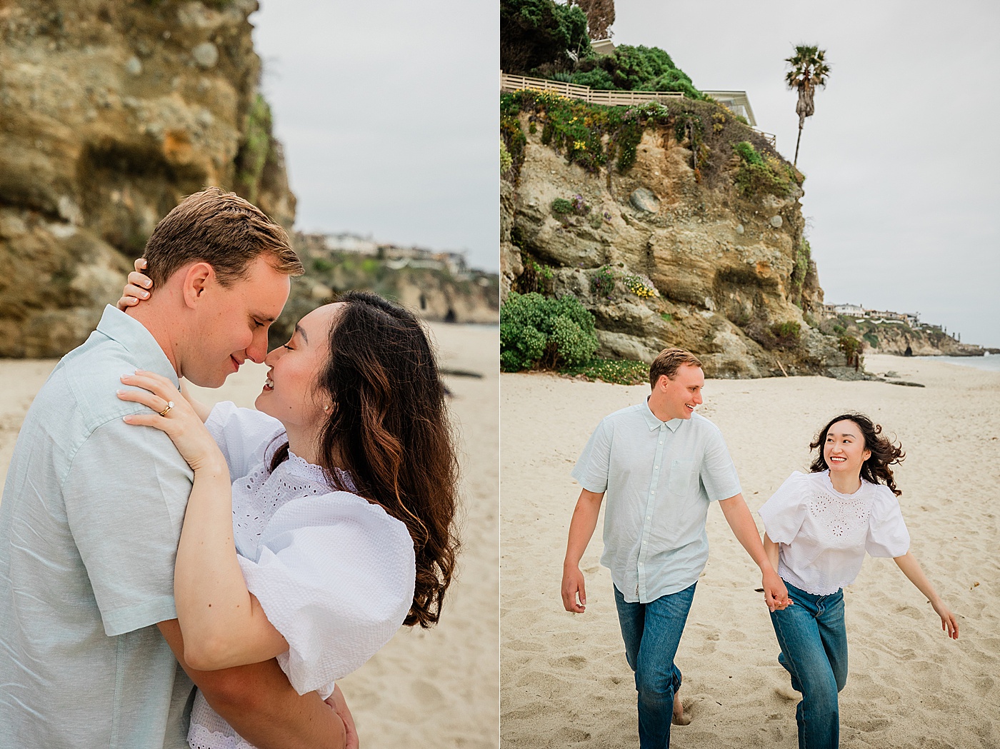 Laguna beach engagement photos at Thousand Steps Beach.