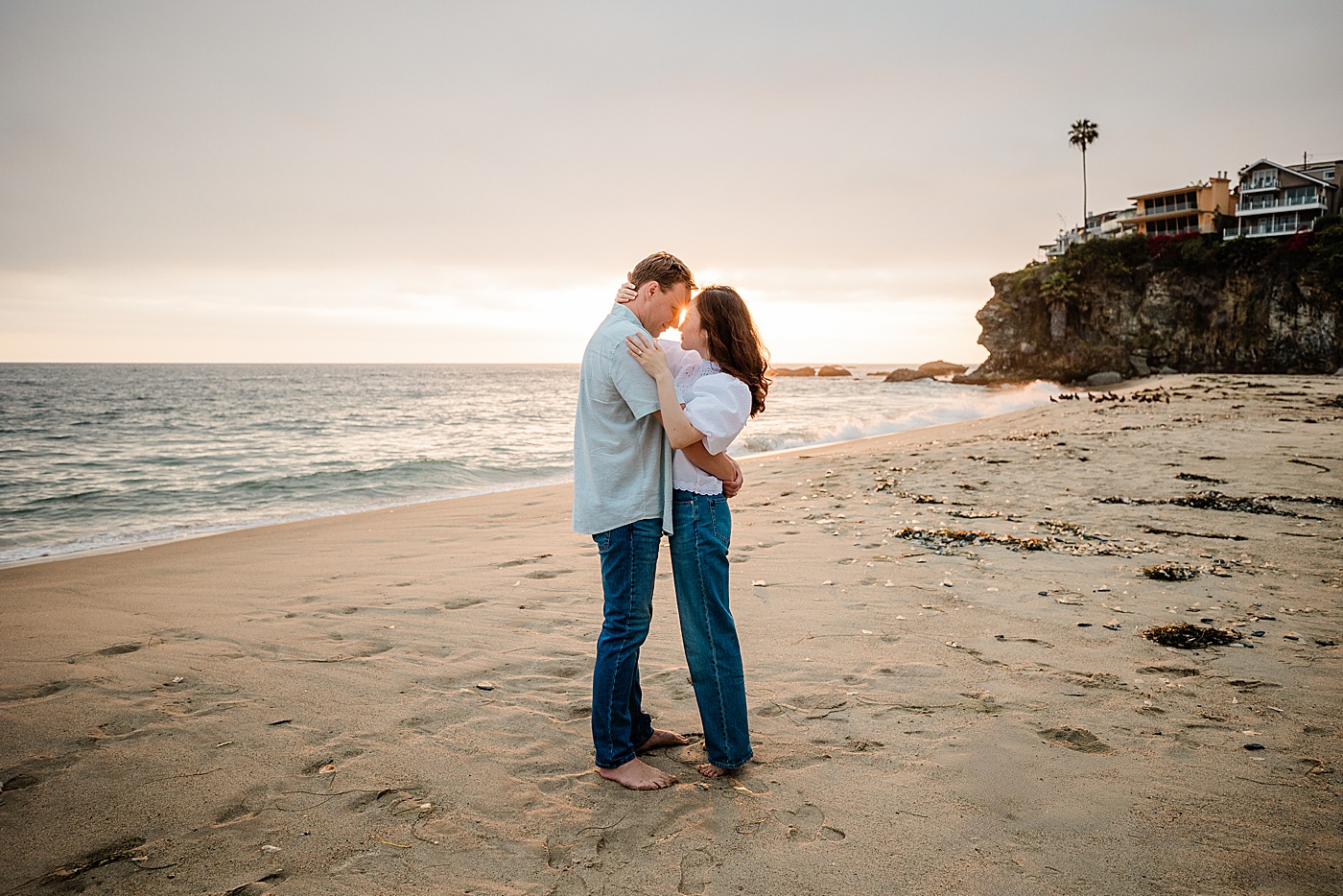 Laguna beach engagement photos at Thousand Steps Beach.