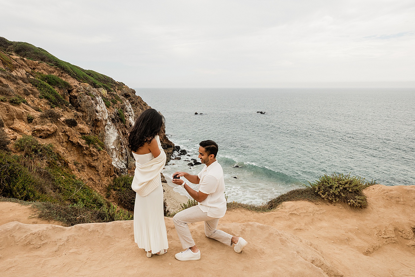 Cliff side Point Dume proposal in Malibu.